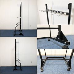 ハンギングディスプレイ　業務用ハンガーラック　可動式フック14個・キャスター付き スラックスハンガー/ソックスハンガー/展示用什器の画像