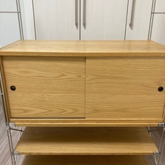 無印良品　棚　ステンレスユニットシェルフ　オーク材棚セット　ワイド　中の画像