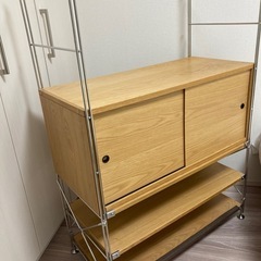 無印良品　棚　ステンレスユニットシェルフ　オーク材棚セット　ワイド　中の画像