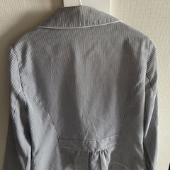 ストライプジャケット 七分袖 ネイビー×ホワイトの画像