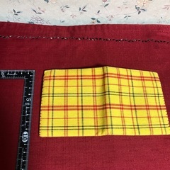 2つ折財布　　黄八丈？　　生地さいふの画像