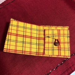 2つ折財布　　黄八丈？　　生地さいふの画像