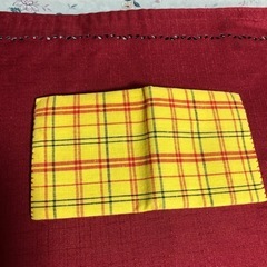 2つ折財布　　黄八丈？　　生地さいふの画像