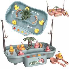 ★音楽と光で楽しむ★ アヒル釣りゲーム 水遊び 電池式 ブルー 他カラー有の画像