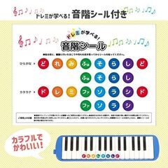 ★音階シール付★ 鍵盤ハーモニカ セット 軽量 専用ケース付 ブルー 他カラー有の画像