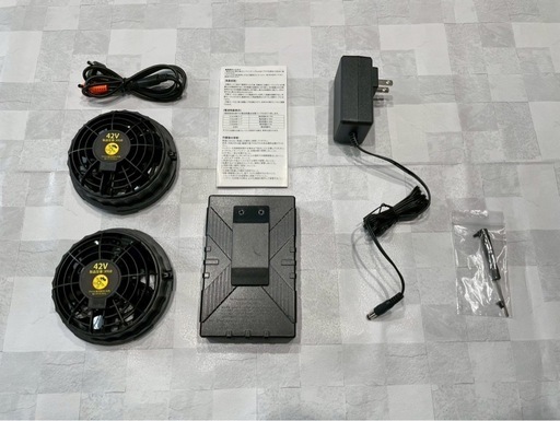 42V ファンバッテリーセット 省エネ PSE認証 耐水防塵 作業服専用 熱中症対策 屋外 農業 釣り 直径9cmファンホール対応