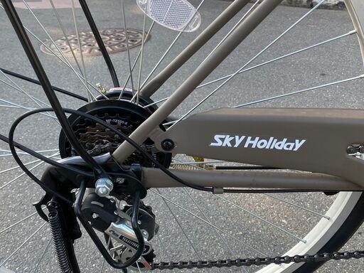 値下げ！★ 中古 SkyHoliday タウンサイクル２７インチ ６段変速　品質保証期間残７ヶ月あり