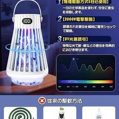 電撃殺虫器 コバエ取り【2025年夏革新版&電撃殺虫灯・LEDランプ照明・一台三役】の画像