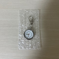ナースウォッチ　シルバー　懐中時計　キーホルダー　カラビナ　蓄光...