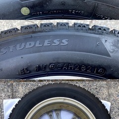 ◆14インチ N-BOX 4本セット スタッドレスタイヤ ブリヂストン VRX2 155/65R14 アルミホイール ホンダ純正 14×4.5J 100×4H +40 軽自動車の画像