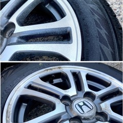 ◆14インチ N-BOX 4本セット スタッドレスタイヤ ブリヂストン VRX2 155/65R14 アルミホイール ホンダ純正 14×4.5J 100×4H +40 軽自動車の画像