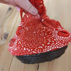 巾着袋　カゴ底の画像