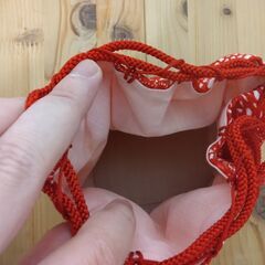 巾着袋　カゴ底の画像