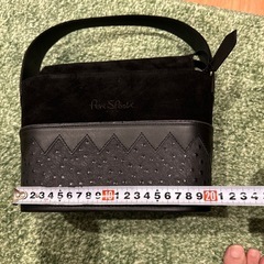 オーストリッチ風 ブラック バッグの画像