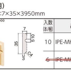 DIY　リフォーム　巾木　（3.95ｍ×10本入り）1セット　エイダイ永大産業　IPE-MH201　LNネイキッドライト色の画像