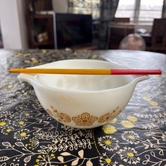 ビンテージ　old pyrex バタフライゴールド　シンデレラボウル SSサイズの画像
