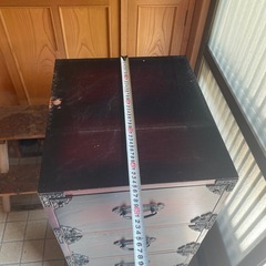 アンティーク調　和家具　和物　ブラウン　木製タンス　引き出し　5段チェスト　の画像