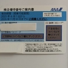 ANA 株主優待券 1枚 2026/11迄 