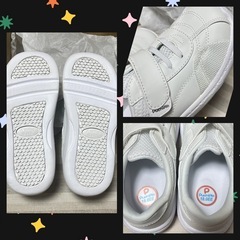 【開封済新品】アキレス　白スニーカー　18㎝2Eの画像