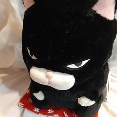 ひげまんじゅう　BIG黒豆、くろねこ　ぬいぐるみ