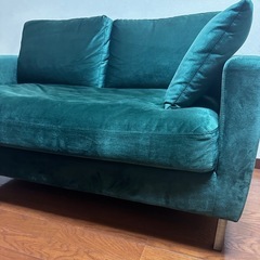 LOWYA グリーン 2人掛けソファの画像