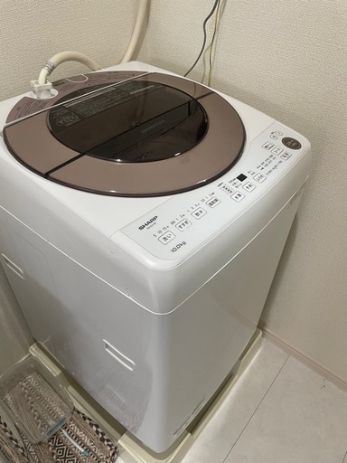 シャープ 洗濯機 ES-GV10F-T穴なし槽 ブラウン系 10kg