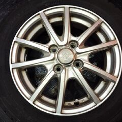 走行短め【GOODYEAR ICENAVI7 155/65R14】スタッドレス【WEDS JOKER 14インチ 4.5J4HPCD100+45】23年製 タント N-BOX スペーシア　(KTO379)の画像