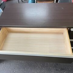 タンス　No.3388　ダークブラウン　スライドレール　ニトリ　ローチェスト イーグル 3 120-4 DBR　【リサイクルショップどりーむ荒田店】の画像