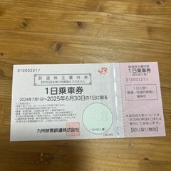 ★JR九州　株主優待券★1日乗車券★　JR九州管内の快速・普通列...
