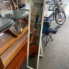 姿見　No.3392　ホワイト　スタンドミラー　鏡　【リサイクル...