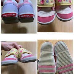 定価10780円　ミキハウス セカンドシューズ 13.0 うさこ花柄　日本製 スニーカー 女の子 キッズ ピンクの画像