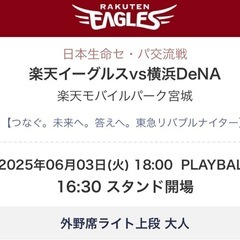 楽天イーグルスペアチケット