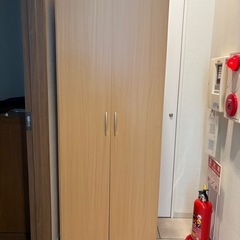 0円【組立式】両開きタンス…掃除用具入れ