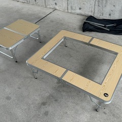 美品　アウトドアテーブル　焚き火テーブル　折りたたみテーブル