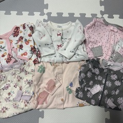 0〜３ヶ月　足付きロンパース6枚セット