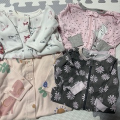 0〜３ヶ月　足付きロンパース6枚セットの画像