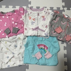 0〜3ヶ月　足付きロンパース5枚セット