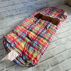 P591 LOGOS/ロゴス ニュー丸洗いベビーカーシュラフ 幅45×長さ95cm 0.2kg おくるみ型 フットマフ 防寒 チェック柄 寝袋の画像