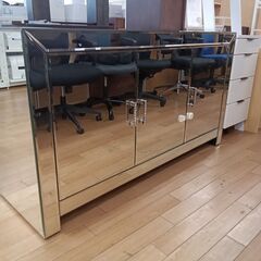 ★ジモティ割あり★  鏡面ミラーサイドボード ミラー H83×D...