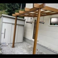 (値下げました)アルミ製テラス屋根（物干し付き）お譲りします【解体済み・引き取り限定の画像