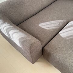 特価！ 苫小牧発 フランフラン購入 カウチ 2.5pソファー オッドマン付き ブラウン系の画像