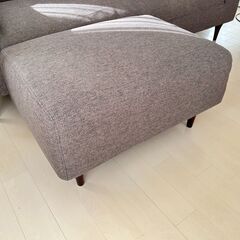 特価！ 苫小牧発 フランフラン購入 カウチ 2.5pソファー オッドマン付き ブラウン系の画像