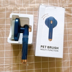 新品⭐️ ペットブラシ 多機能 犬猫 毛取りツール　犬ブラシ　猫ブラシ　ブルーの画像