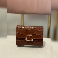 Crocodile fake leather card case  