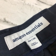 W128  未着用　Amazon essentials  メンズ　パンツ　JP:28W×28L  ネイビー　現状品の画像