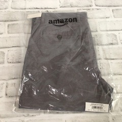 W129  未着用　Amazon essentials  メンズ　パンツ　30W×32L  グレー　ストレート　柔らか生地　現状品の画像