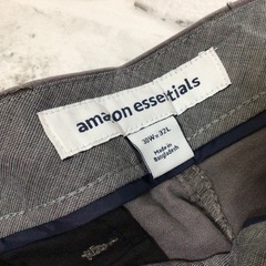 W129  未着用　Amazon essentials  メンズ　パンツ　30W×32L  グレー　ストレート　柔らか生地　現状品の画像