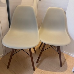 【2脚セット】三吉3244(ミツヨシ) イームズシェルチェア イームズチェア シェルチェア リプロダクト ダイニングチェア ブラウン脚 (2脚セット) (サンド)の画像