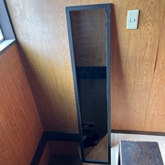 姿見　全身鏡　ダークブラウン　焦茶　木目　150×30㎝　厚み1...