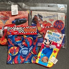きんちゃく　ミニタオル　新品4点　おまけプールバック、上履き入れなどの画像